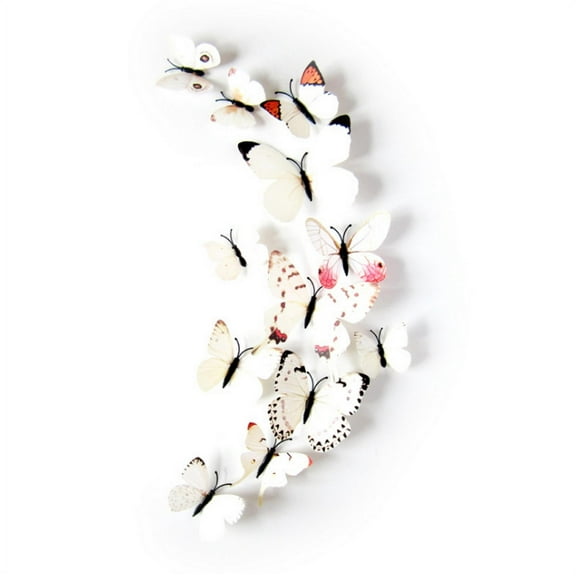 12-Piece 3D Butterfly Wall Decal Set – PVC Artistic Butterflies for Vibrant Home & Wall Decor TIKA