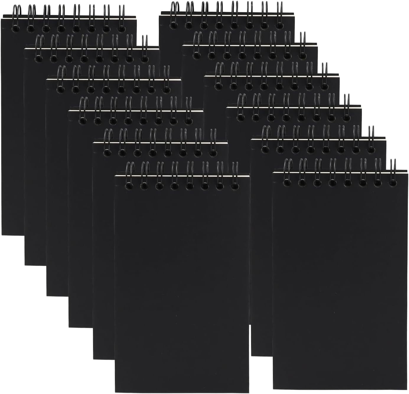 12-Piece 3x5 Black Mini Spiral Notebooks – 60 Sheets/120 Lined Pages ...