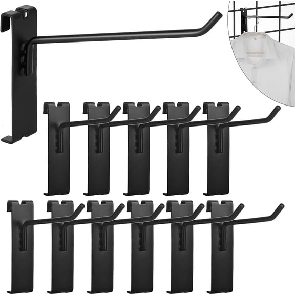 12 Piece 4 Inch Heavy Duty Black Gridwall Display Hook Stainless Steel Wire Panel Hanger