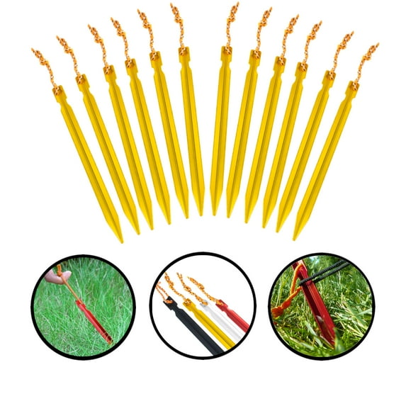 12-Piece 7" Aluminum Tent Stake Sets In 4 Color Options - West Coast Paracord