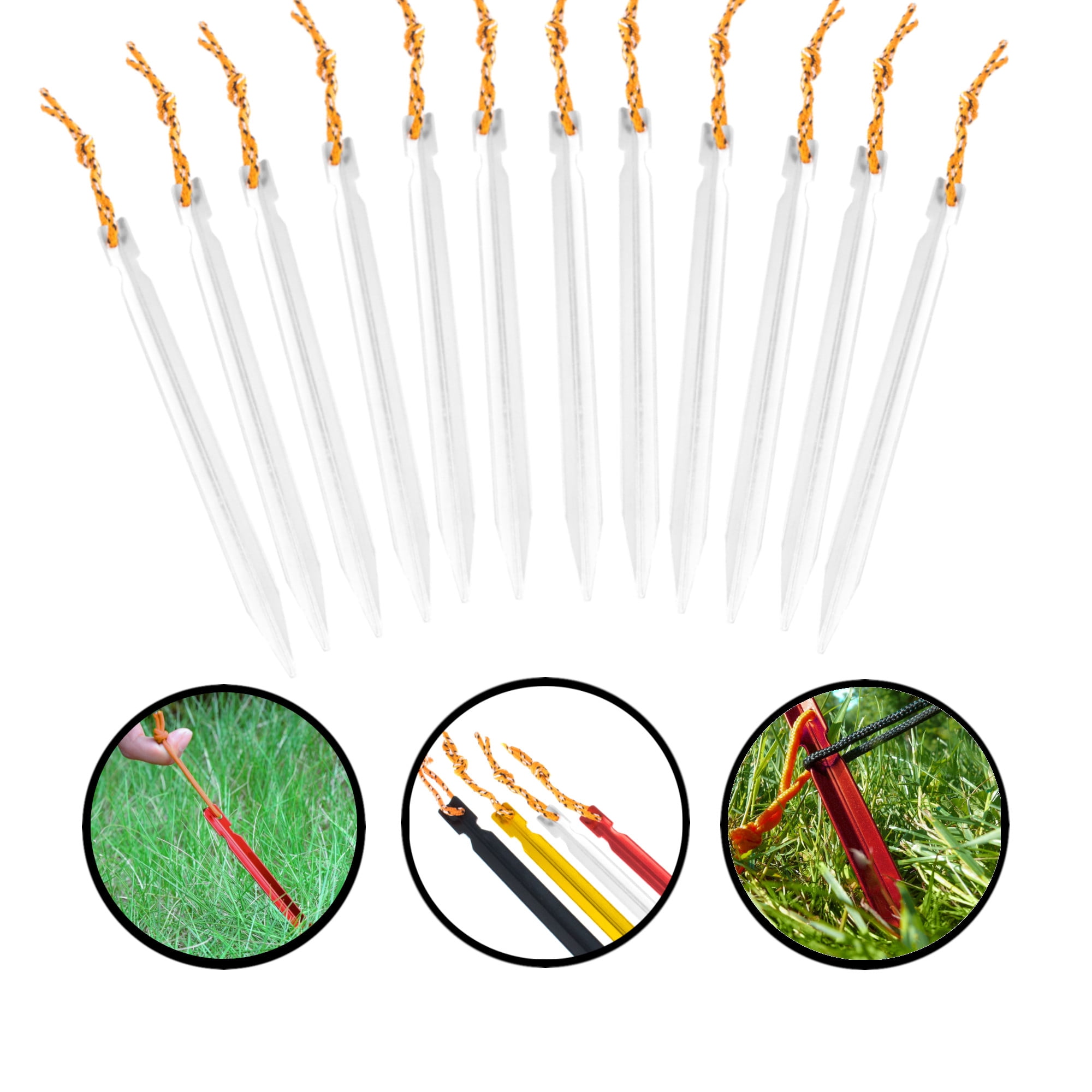 12-Piece 7" Aluminum Tent Stake Sets In 4 Color Options - West Coast Paracord