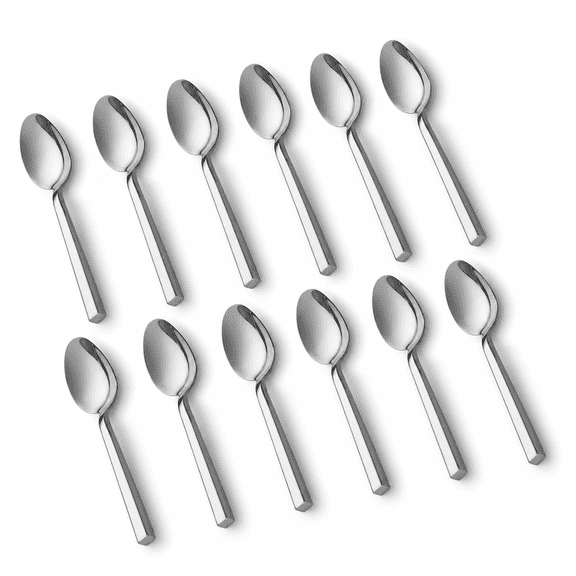 12-Piece 8 Inch Forged Stainless Steel Dinner Spoons, Mirror Finish