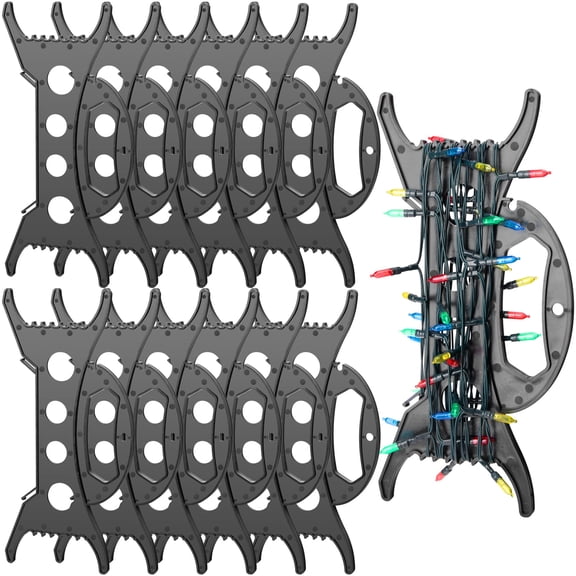 12-Piece All Purpose Light Storage Holder, 11.8 Inch Cord Wind Up Organizer