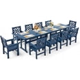 thumbnail image 1 of 12-Piece All-Weather HDPE Patio Dining Set for 10 with Umbrella Hole (Blue), 1 of 14