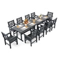 thumbnail image 1 of ATKELITION 12-Piece All-Weather HDPE Patio Dining Set for 10 with Umbrella Hole, 1 of 18