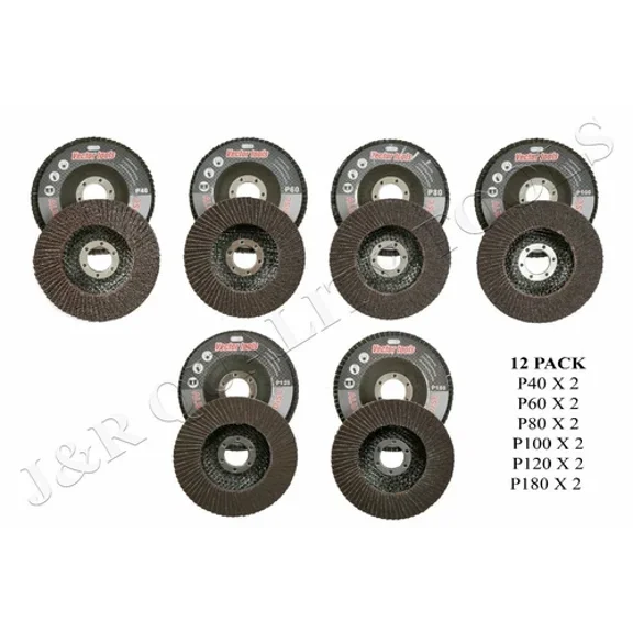 12 Piece Assorted Grit 4.5" Inch Flap Grinding Disc Wheels Sanding Grinding