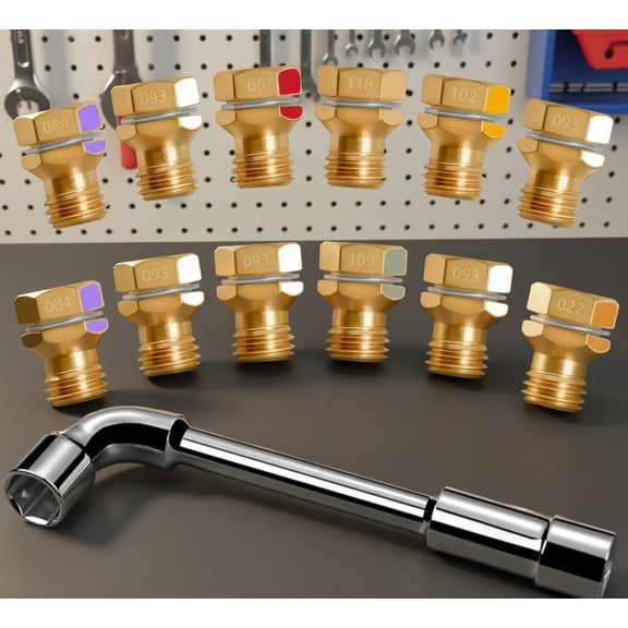 12-Piece Brass Natural Gas To Propane Conversion Kit, Compatible with Frigidaire and Kenmore, Replaces GRLP4
