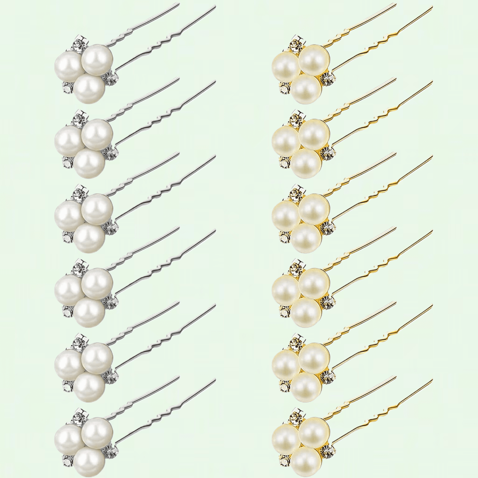Elegant Pearl Hair Clips Set Elegant Pearl and Rhinestone Hair Clip Set – Teal Tiger Boutique main image 3