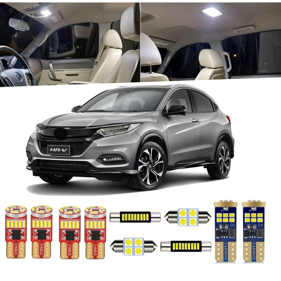12 Piece Car Interior LED Lights Kit for Honda HR-V 2014-2022 Interior LED Light Bulbs Package License Plate Light  + Install Tool