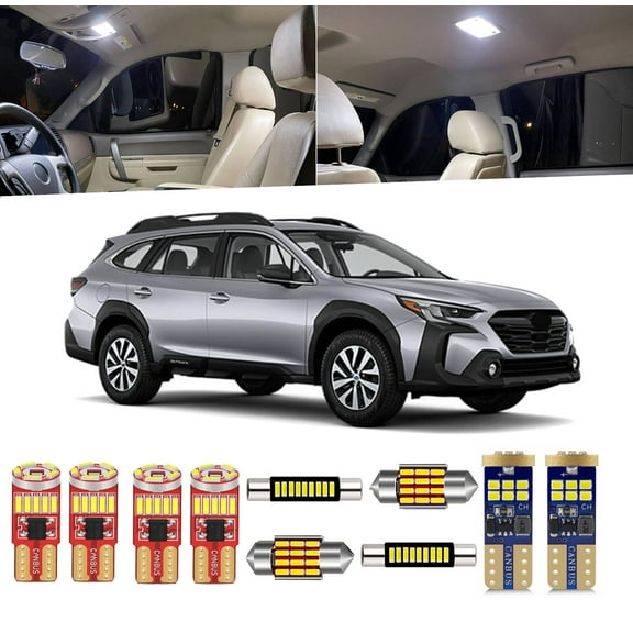 12 Piece Car Interior LED Lights Kit for Subaru Outback 2020-2025 Interior Map Dome Light Bulb + Install Tool