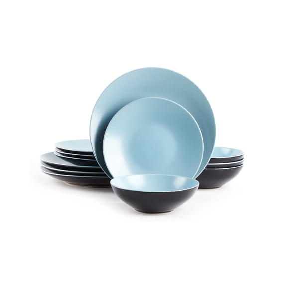 12-Piece Ceramic Cutlery Set - Serves 4 - Microwave and dishwasher available,Turquoise
