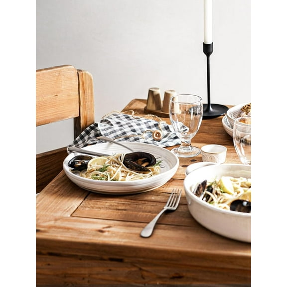 12-Piece Ceramic Dinnerware Set for 4, Modern Stoneware Kitchen Dish Set with Chip Resistant Design, Microwave & Dishwasher Safe, Arctic White