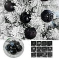 thumbnail image 1 of 12-Piece Christmas Tree Ornaments, 2.36" Plastic Ball Pendant Hanging Decor Shatterproof Christmas Decoration for Home and Party black, 1 of 7