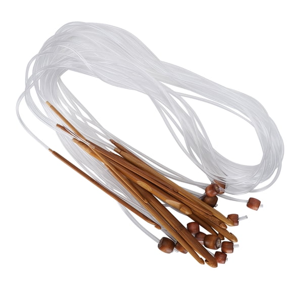 12-Piece Circular Knitting Needle Set - 120cm Carbonized Bamboo Crochet Needles for Yarn Projects