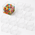 12-Piece Clear Storage Boxes with Lids, 4x4 Inch Square Cubes for ...