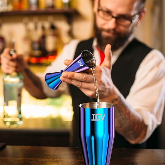 12-Piece Cocktail Shaker Set with Stand | Stainless Steel Martini Shaker Kit for Bartending