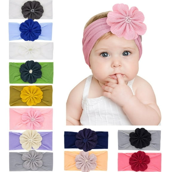12-Piece Colorful Lace Bow Flower Headband Set for Babies & Toddlers Charming Hair Accessories for Girls TIKA