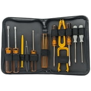 12 Piece Computer & Electronics Toolkit with Chip Inserter & Extractor, Screwdrivers Phillips #0 & #1, Slotted 3/16  & 1/8 , T15, Nut Drivers 1/4 & 3/16, Spare Parts Tube, Portable Zipper Case