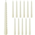 thumbnail image 1 of 12-Piece Creamy White Twist Taper Candles with 4-Hour Burn Time, Paraffin Wax, 7.75 Inches (2 Boxed Sets of 6), 1 of 7