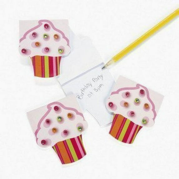 12 Piece Cupcake Jewels Notepad Party Favor Set by Lil Princess - NEW