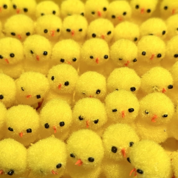 12 Piece Cute Easter Chick Figurine Set Mini Yellow Chick Decor for Spring Party Table Centerpiece Basket Filler Decorations(Yellow-12pc)