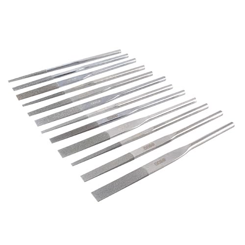 12-Piece Diamond Taper File Set  Multi-Grit (120/200/400/600)  Precision Files for Metal, Glass, Ceramic, Nail  Fit Pneumatic, Electric & Ultrasonic Tools or 3mm Collet Handle$$Tools
