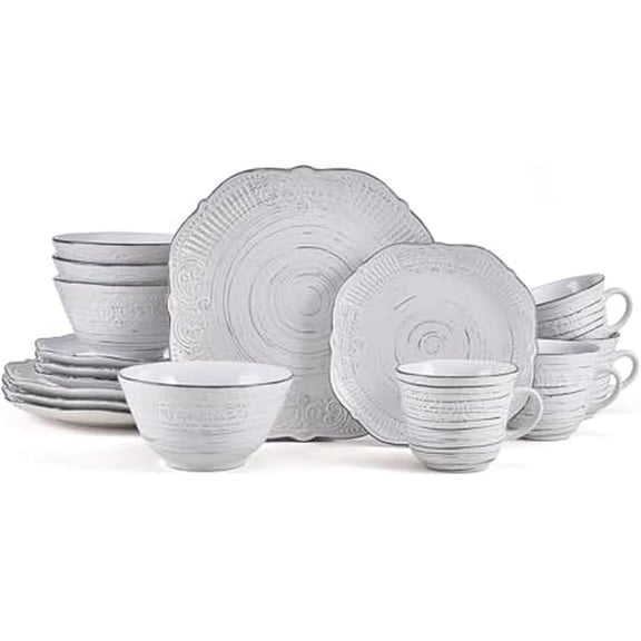12 Piece Dinnerware Set, Service For 4, Multicolor