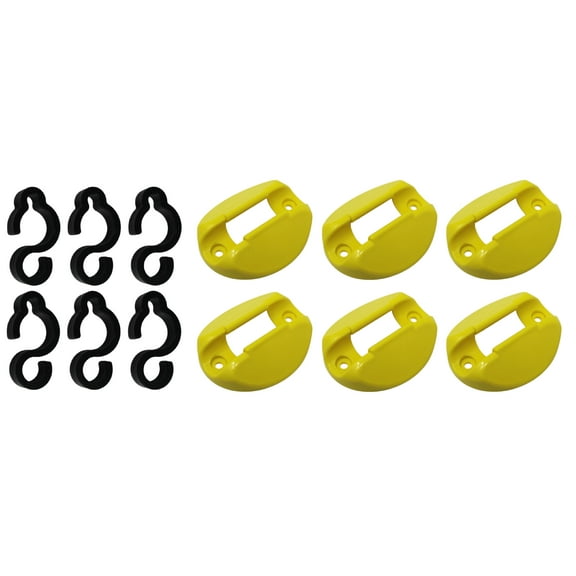 12 Piece Dock Electrical Marine Shore Power Cable Cord Holder Kit - includes (6) S-Style Hanging Clips & (6) Dock Mount Holder Clips