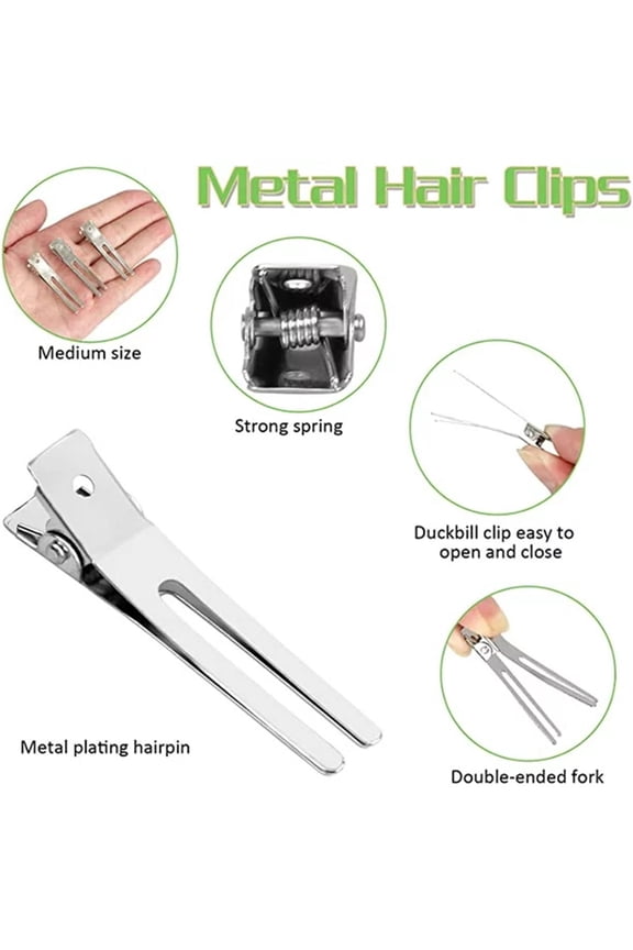 12-Piece Double Prong Hair Curling Clips for Secure Salon Styling and Effortless Extensions Application