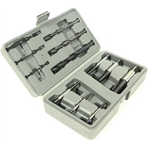 12 Piece Easy Out Small to Large Screw Extractor Kit Set Easy Out Screw Remover Set (Case Included)
