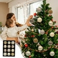 thumbnail image 1 of 12-Piece Electroplated Christmas Ball Set with Mirror Finish for Glamorous Tree Decoration, 2.36″ Metallic Shimmering Holiday Decorations Rose Gold, 1 of 6