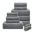 thumbnail image 1 of 12 Piece Family Towels Set for Bathroom, Quick Drying, High Absorbent Ultra Soft Towel Sheet, Includes 4 Bath Towels, 4 Hand Towels, & 4 Washcloths (Dark Gray), 1 of 7