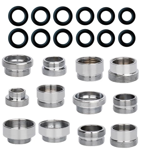 12-Piece Faucet Adapter Kit, Stainless Steel Hose Connector Set, Male To Female & Male To Male Adapters, Compatible With Garden Hoses, Aerators & Diverter Valves,Silver - 10