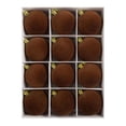 thumbnail image 1 of 12-Piece Flocked Christmas Ball Ornaments 2.4 in Plastic Velvet Style Baubles Coffee Brown for Tree Wreath Decor, 1 of 8