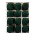 thumbnail image 1 of 12-Piece Flocked Christmas Ball Ornaments 2.4 in Plastic Velvet Style Baubles Green for Tree Wreath Decor, 1 of 8