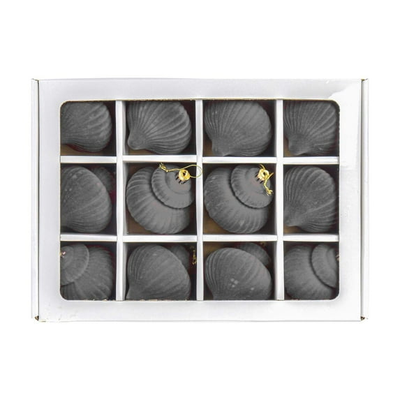 12-Piece Flocked Christmas Ball Ornaments Set Tree Hanging Decorations