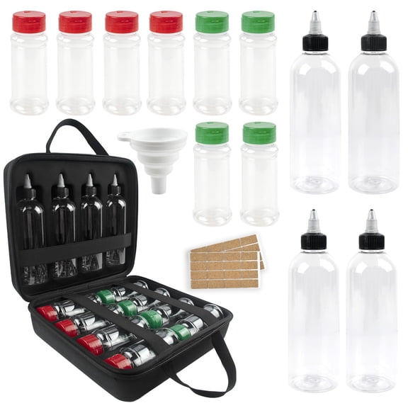 12-Piece Food Grade PE Spice Storage Set with Carrying Case