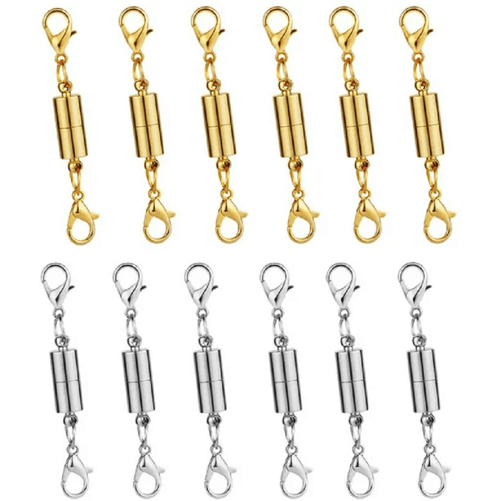 12 Piece Gold and Silver Necklace Clasps Jewelry Locking