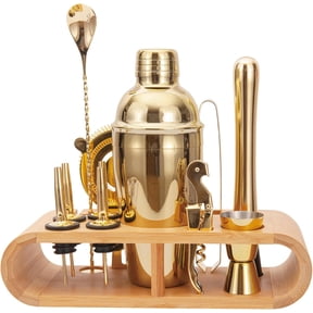 12-Piece Gold Stainless-Steel Barware Sets