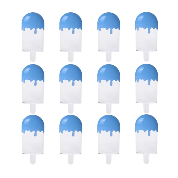 12-Piece Ice Cream-Shaped Plastic Candy Box Set, Candy Storage Containers, Ideal for Wedding Party Favors, Blue.