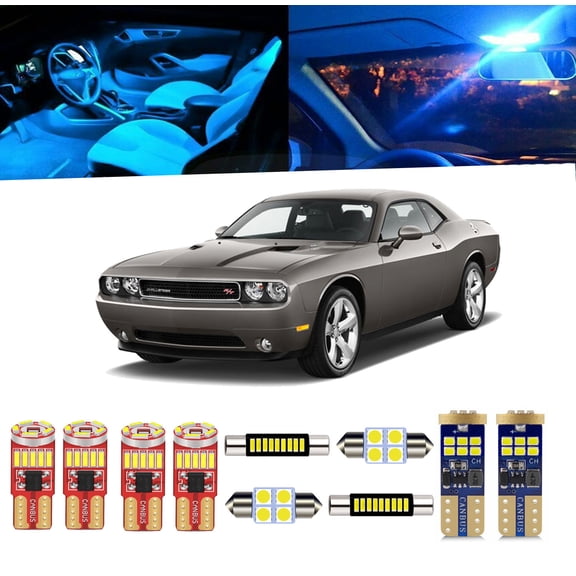 12 Piece Interior LED Lights Kit for Dodge Challenger 2009 2010 2011 2012 2013 2014 Interior LED Light Bulbs Package + Install Tool