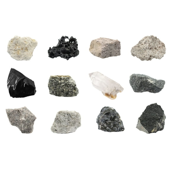 12 Piece Introduction to Igneous Rocks Kit - Includes 1" Specimens - Great for Geology Classrooms & Basic Field Testing Labs - Tech Cut Rocks by Eisco Labs