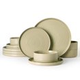 thumbnail image 1 of Famiware 12-Piece Reactive Glaze Stoneware Dinnerware Set, Service for 4, Honey, 1 of 5