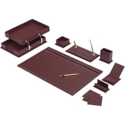 12-Piece Leather Desk Set   Desk Pad 23.2" x 15.4", Double Document Tray, Pen Holder   Desk Organizer Set for Home Office & Executive Desk Accessories