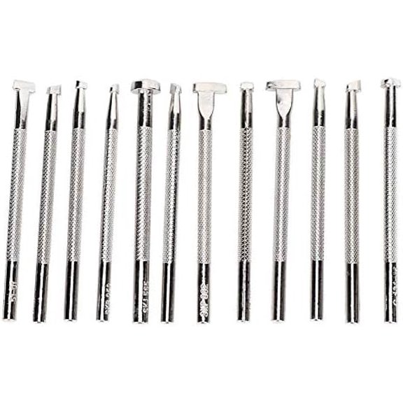 12-Piece Leather Stamping Tool Set, Saddle Making Stamps, Special Shape Punch for Handmade Art and Leatherworking$$Art & Craft
