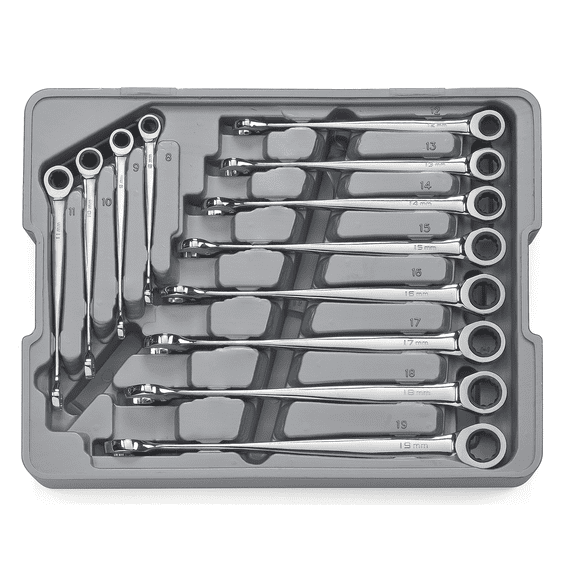 12 Piece Metric X Beam Ratcheting Combo Wrench Set