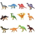 thumbnail image 1 of 12 Piece Mini Dinosaur Toy Set for Dino Party Favor Supplies Birthday Cupcake Toppers - Assorted Plastic Figure Toys for Kids Toddler Pinata Filler School Carnival Prize Bulk Goodie Bag Stuffers, 1 of 8