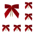 thumbnail image 1 of 12-Piece Mini Velvet Christmas Bows, 3.5 x 3.5 Inch Pre-Tied Ribbon Bows with Wire Ties for Christmas Tree, Wreath, Garland, Gift Wrap and Holiday Crafts, 1 of 3