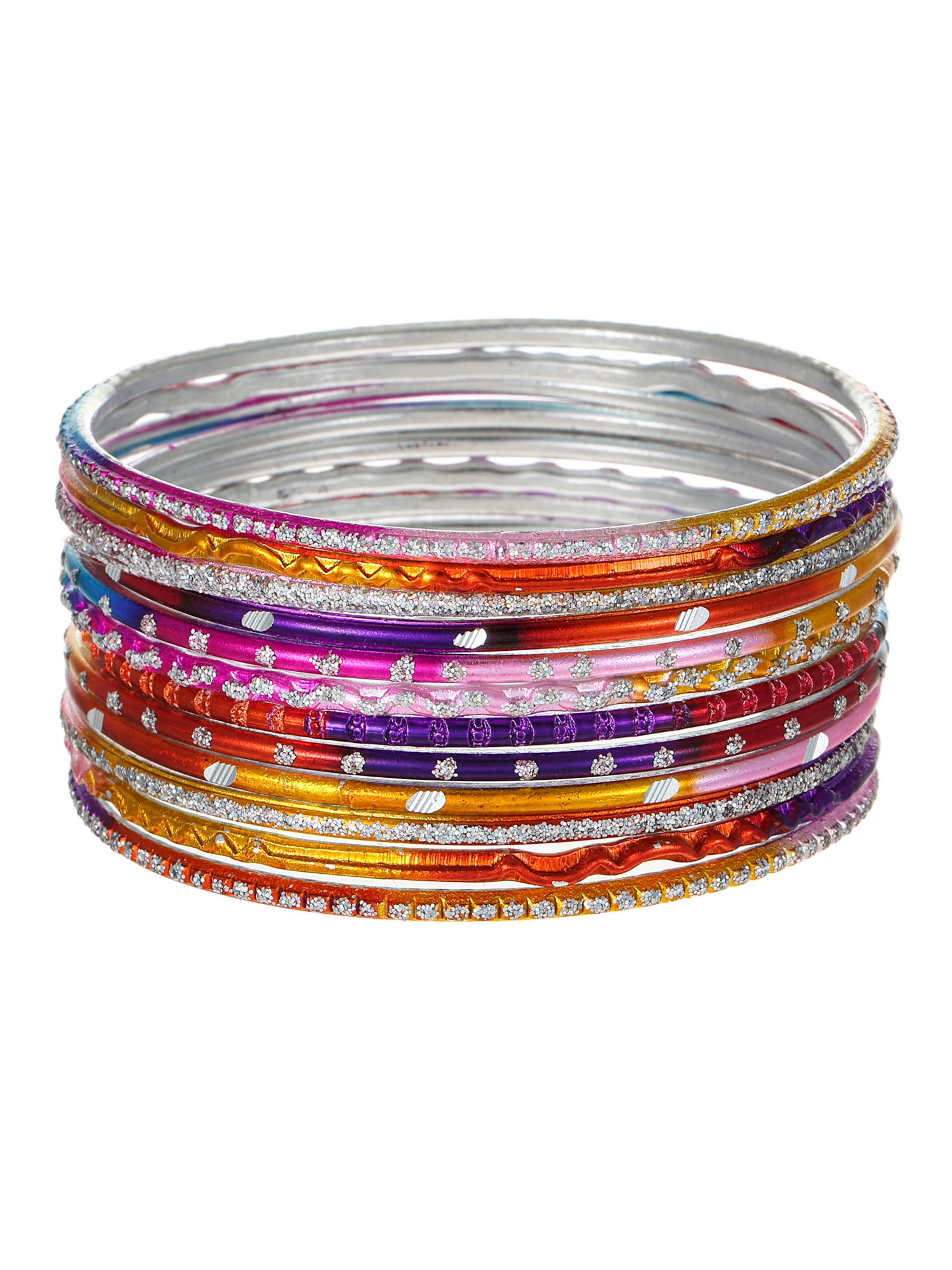 Wonder Nation Multicolored Bangle Bracelets, 12 Pieces, For Children Ages 4+