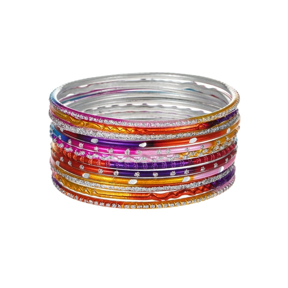 Wonder Nation Multicolored Bangle Bracelets, 12 Pieces, For Children Ages 4+